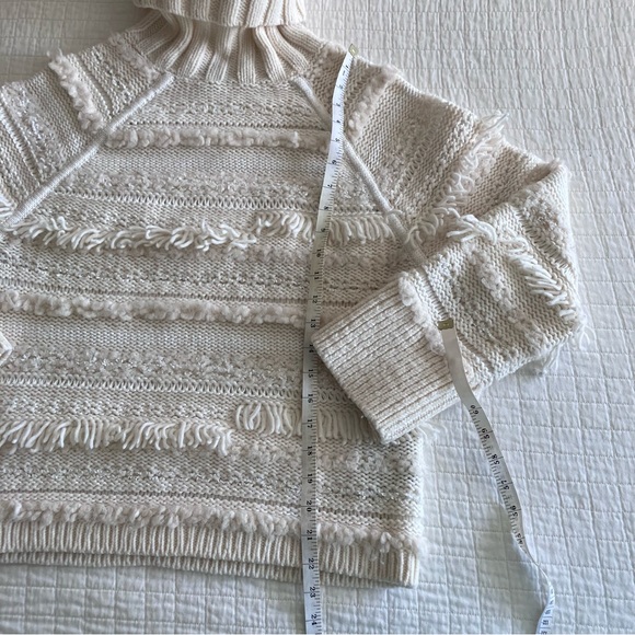 EUC Club Monaco wool mix multi texture turtleneck bulky sweater - Picture 7 of 10